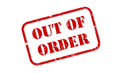 Out Of Order Rubber Stamp Vector