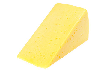 Cut of cheese isolated on a white background