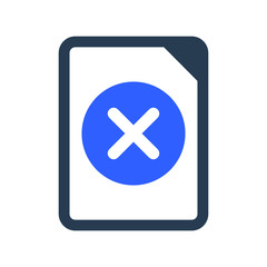 Obraz premium Delete document file icon