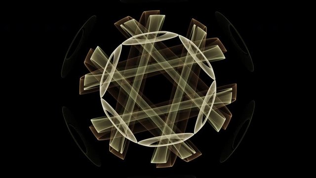 Evolving abstract circular geometric mathematical patten on black