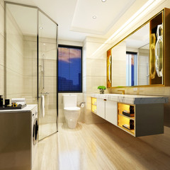 3d render of luxury bathroom