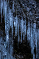 Icicle on a rock, Bohinj valley, close up