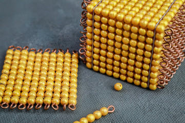 montessori golden material mathematics number decimal system number unit ten hundred and one thousand