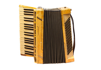 Retro accordion isolated on white background