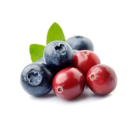 Sweet berry of cranberries and blueberries.