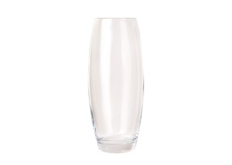 Empty glass vase, isolated on white background