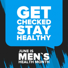 Obraz premium National Men's Health Month in June. Health education program. Celebrated annual in United States. Medical concept. Care and health. Poster, card, banner and background. Vector illustration