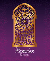 ramadan kareem poster with frame arch