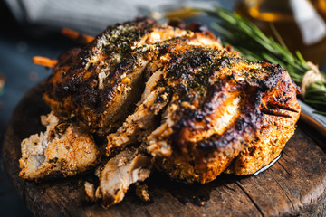 Baked pork with spices and herbs