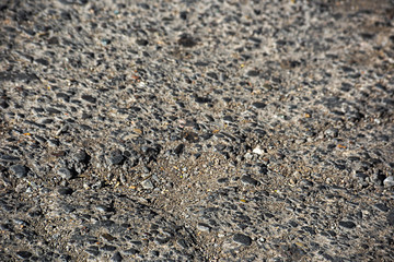 Uneven surface of the asphalt