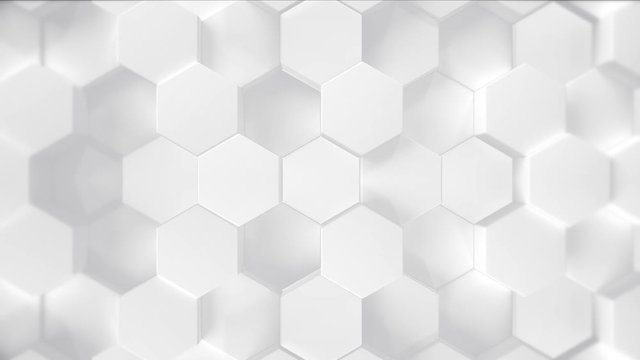 Hexagons Background Clean White Loop 03