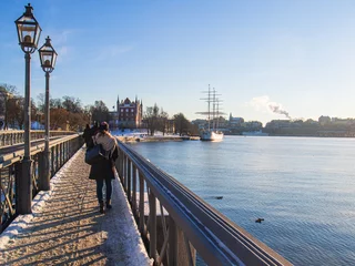 Fotobehang bridge over the river in central stockholm © Anders