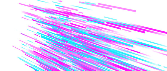 Flying colorful stripes on white