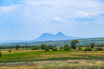 Two humped mountain in the Caucasus. the beginning of the Caucasian mountains in the Stavropol region.