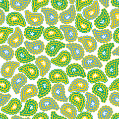 Paisley seamless pattern vector illustration