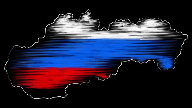 Zilina Slovakia coloring the map and flag. Motion design.