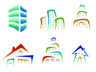 vector illustration of house and building logo. real estate concept