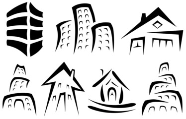 vector illustration of house and building logo. real estate concept