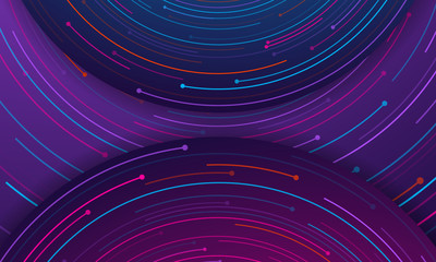 Vortex vector whirlpool motion of fiber lines. Blue galaxy orbit graphics.