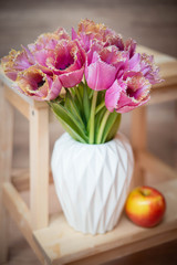 Bouquet of colorful tulips in spring holidays as decoration or a gift