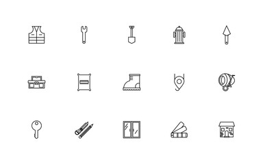 bundle of construction set line icons