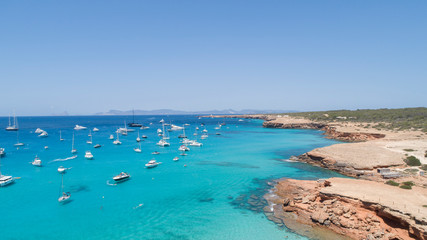 incredible turquoise sea with boats