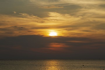 Amazing beauty colorful sunset on   Caribbean. Aruba island. Unforgettable view. Amazing background.