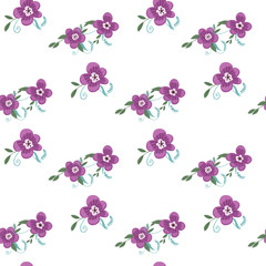 Seamless pattern with colorful hand drawn flowers. Original textile, wrapping paper, wall art surface design. Vector illustration. Floral simple minimalistic graphic design
