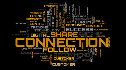 Modern brown word cloud concept illustration