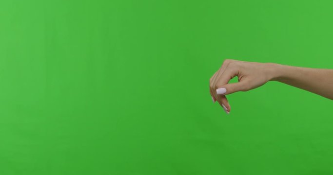 Female hand showing set of different communicational gestures