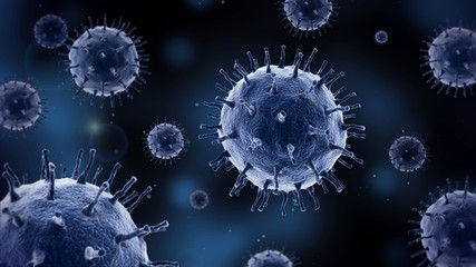virus or bacteria macro shot illustration