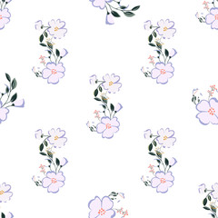 Fashionable cute pattern in nativel flowers. Floral seamless background for textiles, fabrics, covers, wallpapers, print, gift wrapping or any purpose.