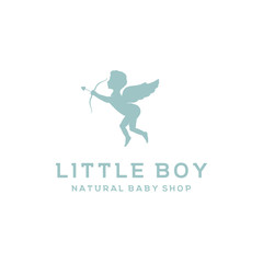 Cute Cupid for Baby Shop Market Store Label Logo Design