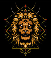 THE lion illustration - lion logo