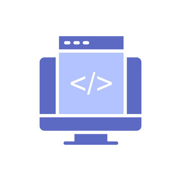 Custom Coding  icon Vector illustration Glyph Design and Development style icon 