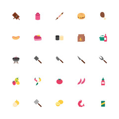 bundle of bbq set icons