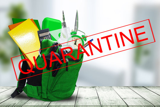 Quarantine. school coronavirus. Viruses. Epidemics. school backpack