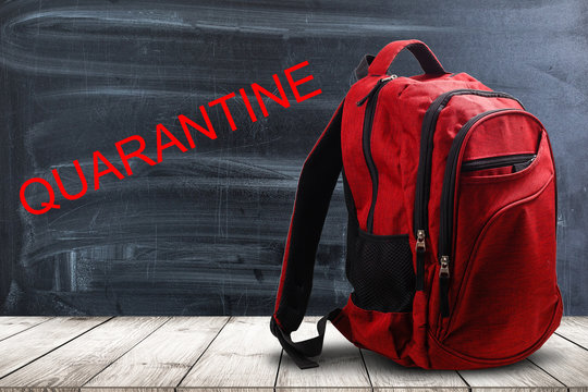 Quarantine. school coronavirus. Viruses. Epidemics. school backpack
