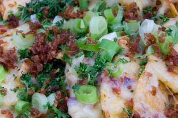 flat lay, close up nacho plate