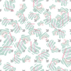 Vector kids pattern with cute native cloud. Cute scandinavian seamless background in calm colors.