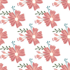 Seamless pattern in small and medium flowers. Small colorful flowers. Ditsy elegant floral background. Template for fashion prints.