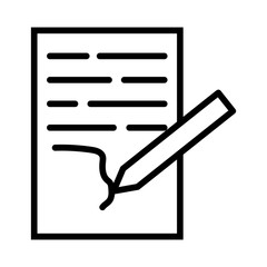 paper document with pen writing line style