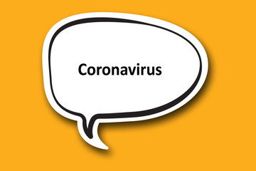CORONAVIRUS word written talk bubble
