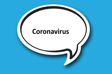 CORONAVIRUS word written talk bubble