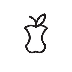 apple core compost line icon, vector illustration