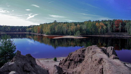 Park Mużakowski, jesień, kolorowe liscie, tło, bad Muskau, trees, autumn, leaves, long exposure...