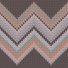 Vintage zig zal lines knitting texture geometric  - obrazy, fototapety, plakaty