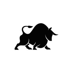 Strong bull design template logo vector