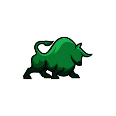 Strong bull design template logo vector