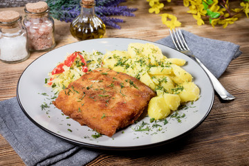 Breaded cod fillet.
